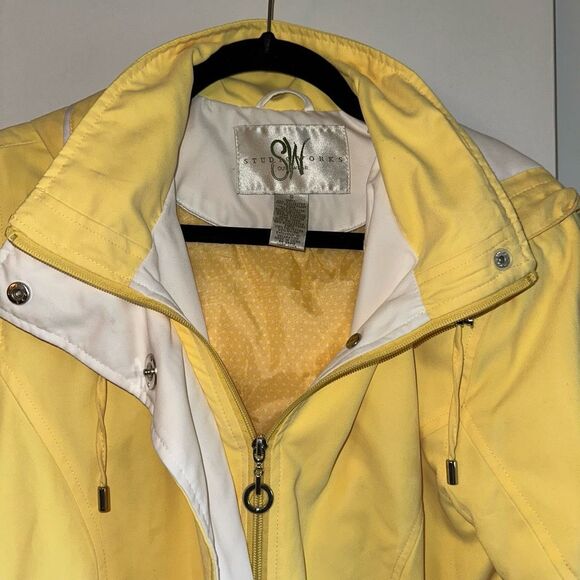 Studio Works Women’s Sunshine Yellow Zipper Coat Jacket Small NWT - Picture 4 of 13